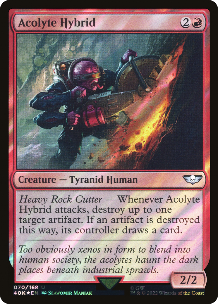Acolyte Hybrid (40K-70★) [Warhammer 40,000 Commander] Foil MTG Single Wizards of the Coast