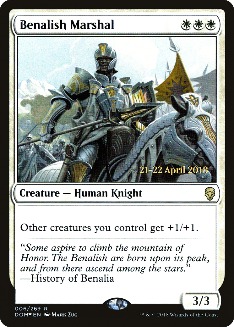 Benalish Marshal (PRE-006) [Dominaria Promos] Foil MTG Single Wizards of the Coast