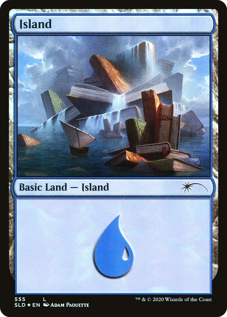 Island (555) (SLD-555) [Secret Lair] Drop Foil MTG Single Wizards of the Coast