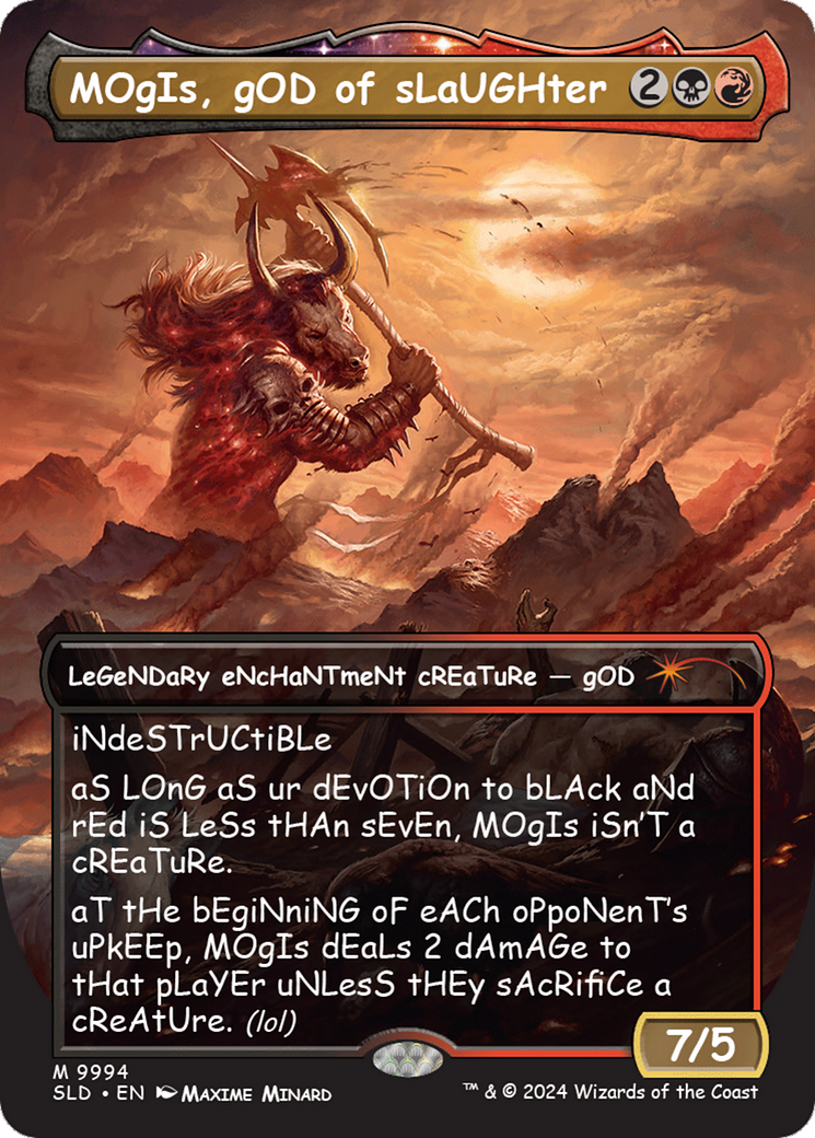 MOgIs, gOD of sLaUGHter (9994) (SLD-9994) [Secret Lair] Drop (Borderless) MTG Single Wizards of the Coast