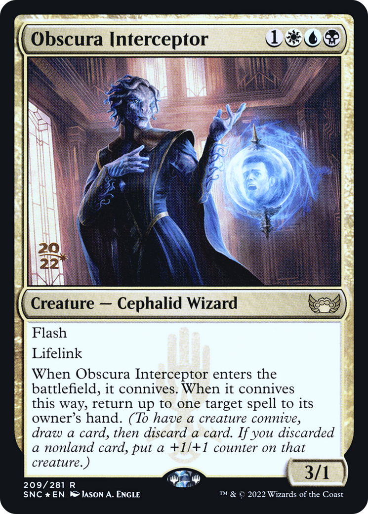 Obscura Interceptor (PRE-209S) [Streets of New Capenna Promos] Foil MTG Single Wizards of the Coast