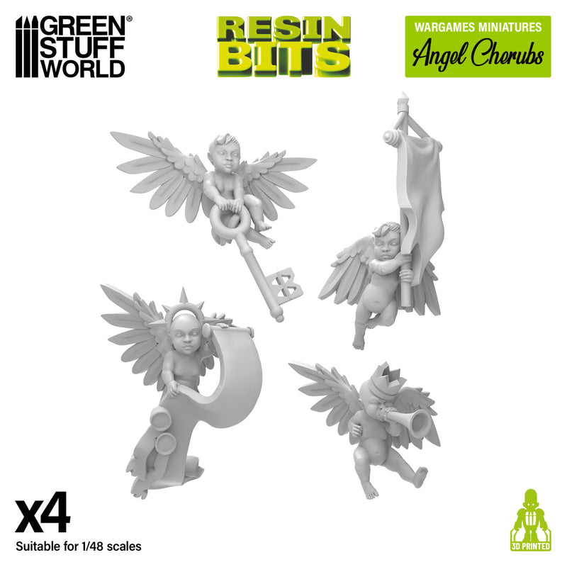 Green Stuff World: 3D Printed Set - Angel Cherubs 1:48 Model Tools & Glue Green Stuff World