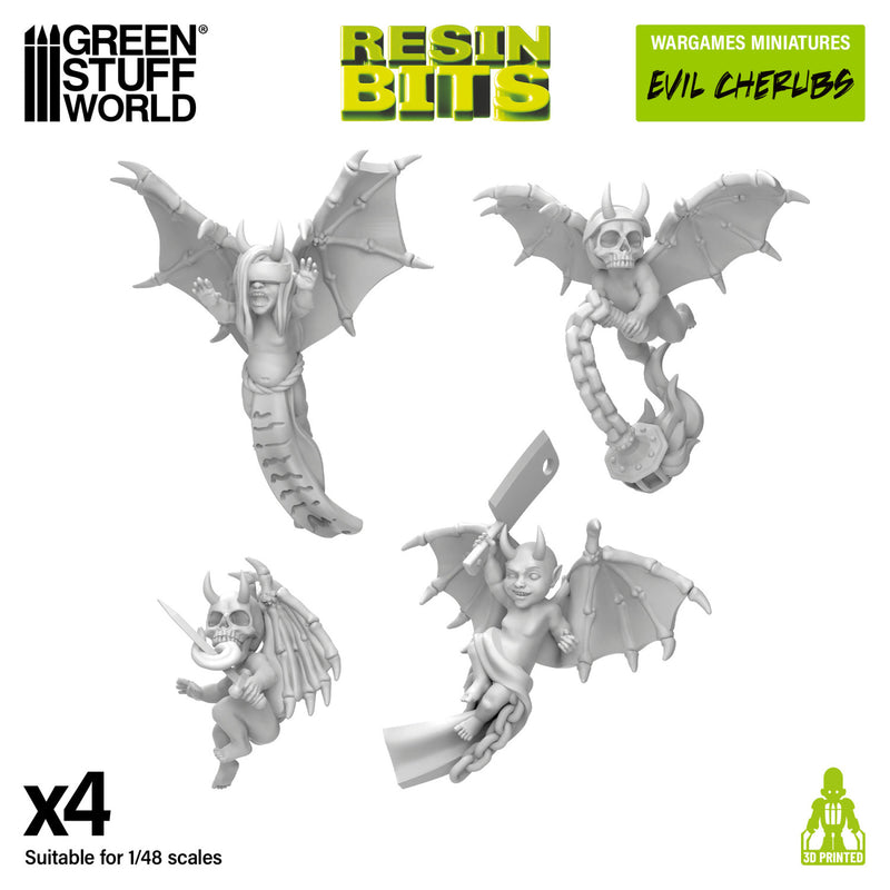Green Stuff World: 3D Printed Set - Evil Cherubs 1:48 Model Tools & Glue Green Stuff World
