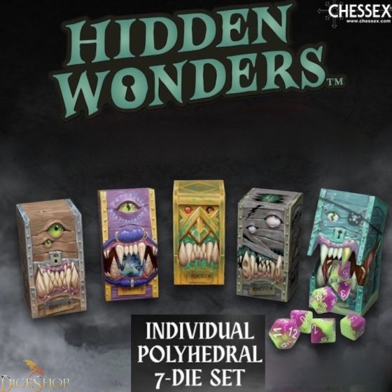 Chessex: Hidden Wonders Mimic Mystery Box 7-Die Dice Set Dice & Gaming Accessories Chessex