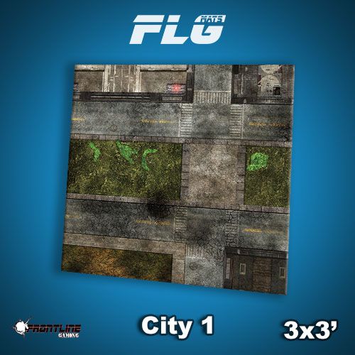 Frontline Gaming: Mats - City 1 3'x3' Gaming Mat FLG