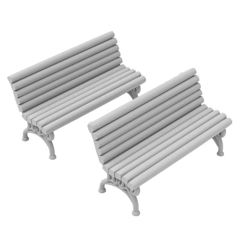 Green Stuff World: 3D printed set - City Benches 1:48 Model Tools & Glue Green Stuff World