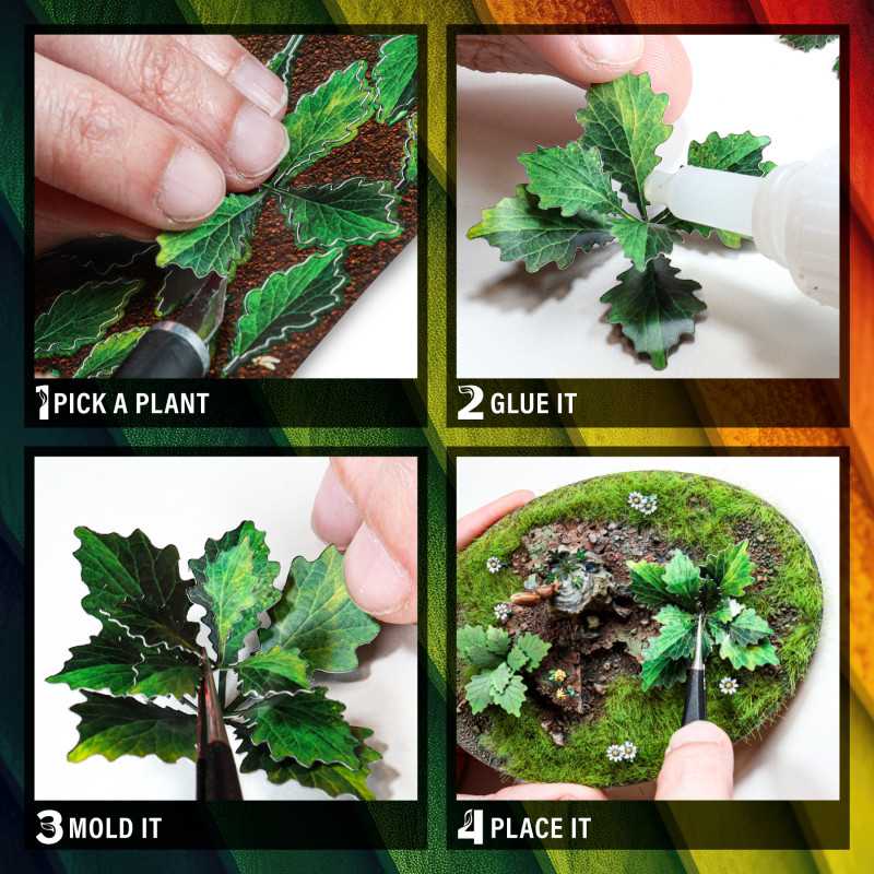 Green Stuff World: Colored Paper Plants - Burdock Model Tools & Glue Green Stuff World