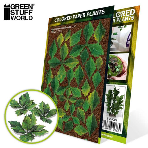 Green Stuff World: Colored Paper Plants - Burdock Model Tools & Glue Green Stuff World
