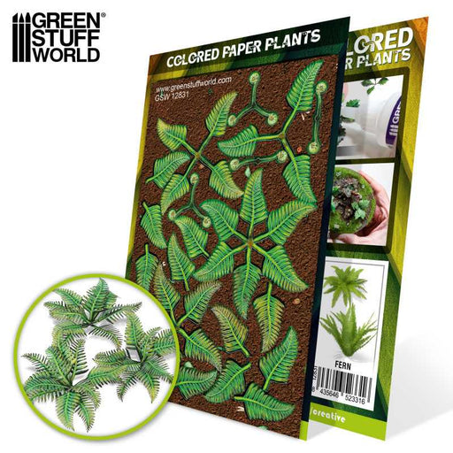 Green Stuff World: Colored Paper Plants - Fern Model Tools & Glue Green Stuff World