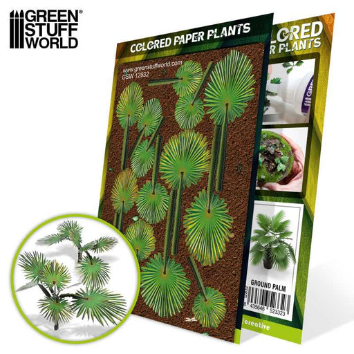 Green Stuff World: Colored Paper Plants - Ground Palm Model Tools & Glue Green Stuff World