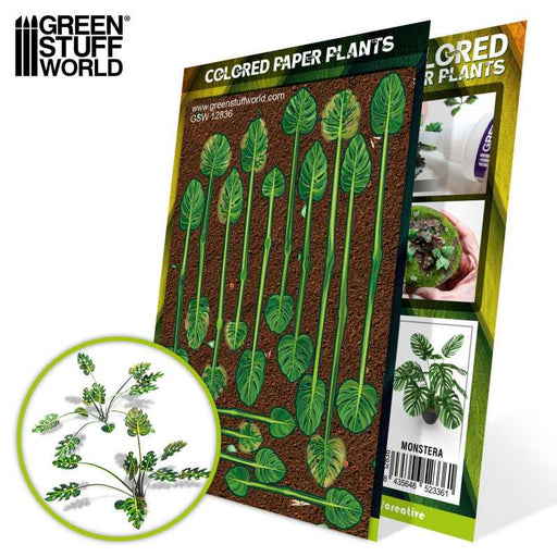 Green Stuff World: Colored Paper Plants - Monstera Model Tools & Glue Green Stuff World