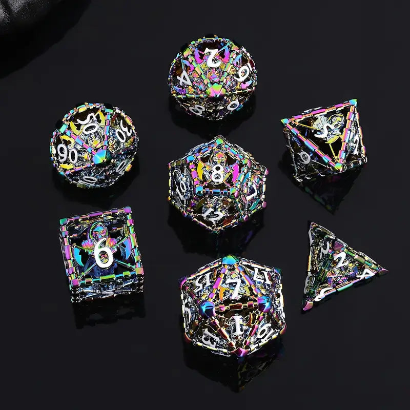 Seriously Good Dice: Hollow Metal 7 Die Set "Shiney Reaper" Dice & Gaming Accessories Taps Imports