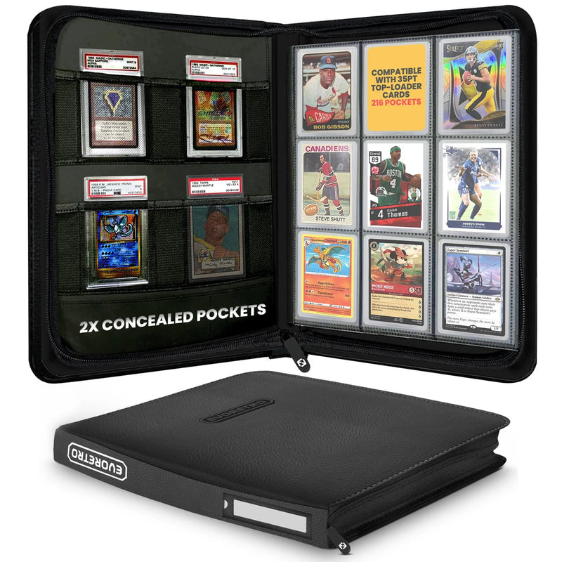 Evoretro: 9-Pocket Shield+ 3x4" Toploader Binder - Black Binders & Pages Evoretro