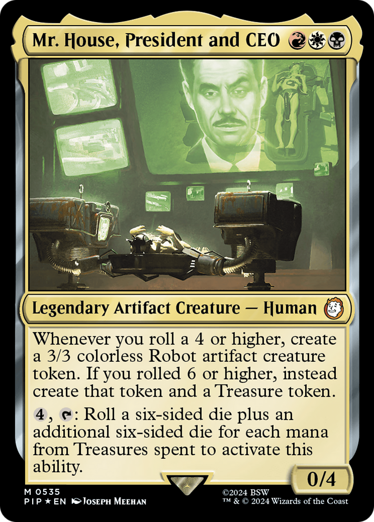Mr. House, President and CEO (Surge Foil) (PIP-535) [Fallout] Foil MTG Single Wizards of the Coast