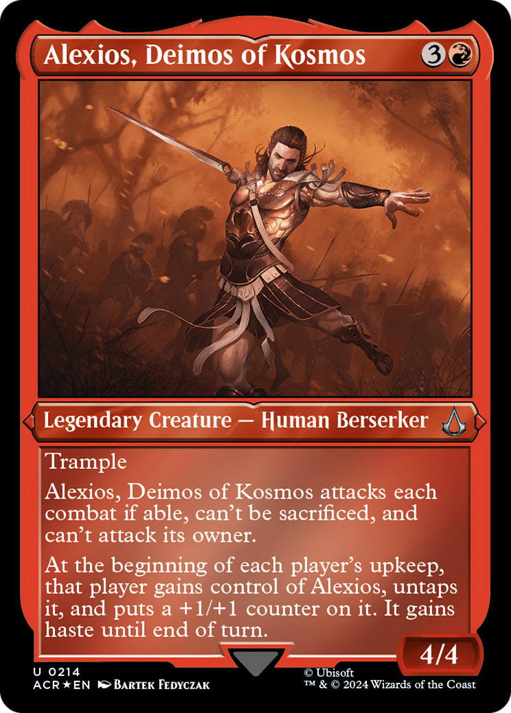 Alexios, Deimos of Kosmos (ACR-214) [Assassin's Creed] Etched Foil MTG Single Wizards of the Coast