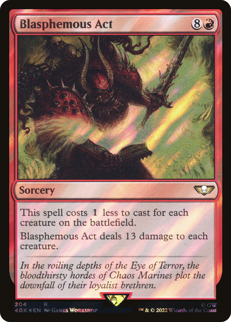 Blasphemous Act (Surge Foil) (40K-204) [Warhammer 40,000 Commander] Foil MTG Single Wizards of the Coast