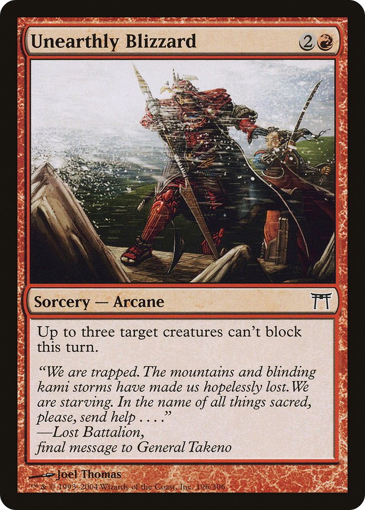 Unearthly Blizzard (CHK-196) [Champions of Kamigawa] Foil MTG Single Wizards of the Coast