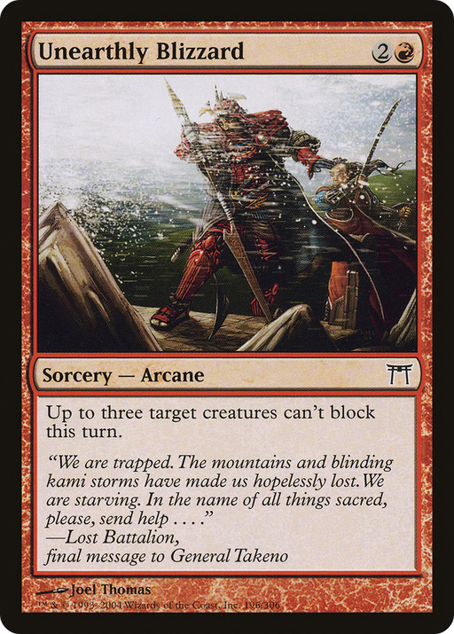 Unearthly Blizzard (CHK-196) [Champions of Kamigawa] MTG Single Wizards of the Coast
