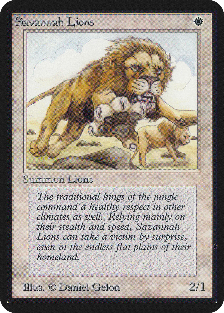 Savannah Lions (LEA-) [Oldschool] Limited Edition Alpha MTG Single Wizards of the Coast