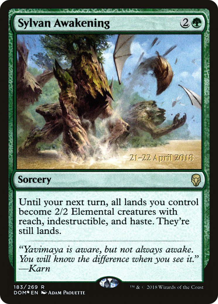 Sylvan Awakening (PRE-183) [Dominaria Promos] Foil MTG Single Wizards of the Coast