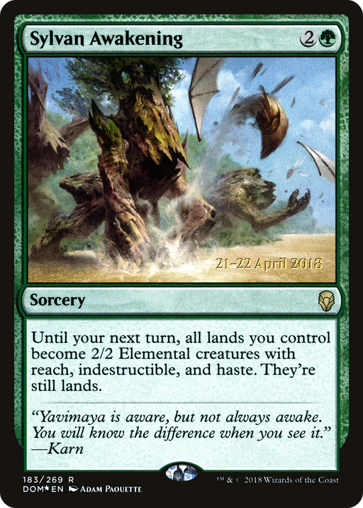 Sylvan Awakening (PRE-183) [Dominaria Promos] Foil MTG Single Wizards of the Coast