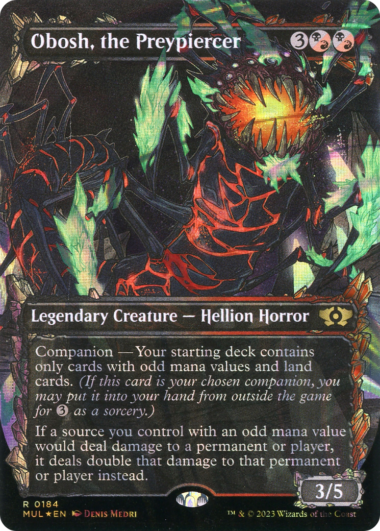 Obosh, the Preypiercer (MUL-184) [Multiverse Legends] (Showcase) (Borderless) Foil MTG Single Wizards of the Coast