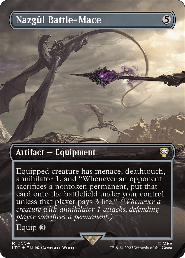 Nazgul Battle-Mace (Surge Foil) (LTC-554) [Tales of Middle-earth Commander] (Borderless) Foil MTG Single Wizards of the Coast