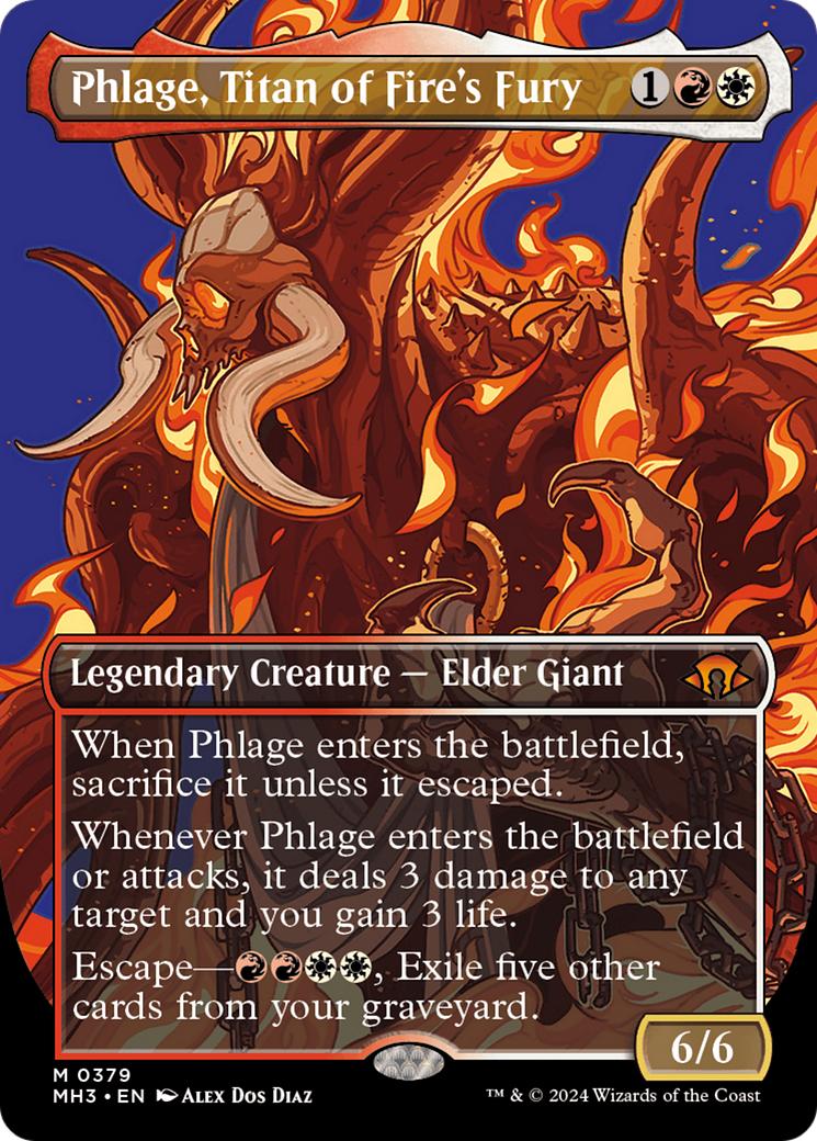 Phlage, Titan of Fire's Fury (MH3-379) [Modern Horizons 3] (Borderless) Foil MTG Single Modern Horizons 3