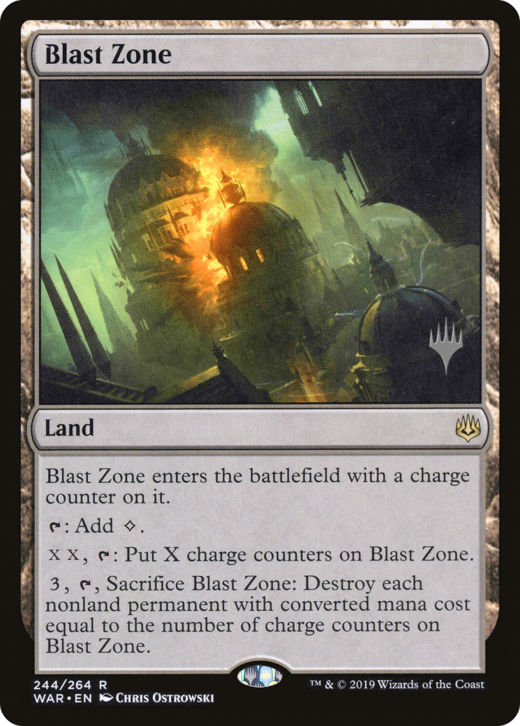 Blast Zone (WAR) (PPTHB-244) [War of the Spark Promos] Foil MTG Single Wizards of the Coast