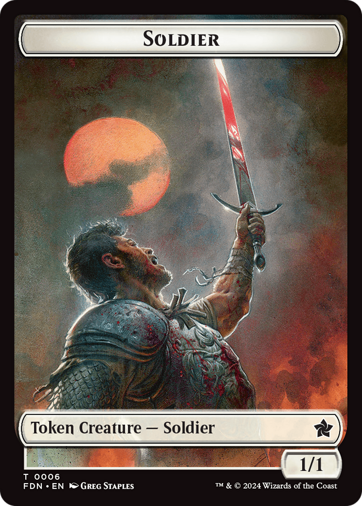 Soldier (TFDN-006) [Tokens] Foundations Tokens Foil MTG Single Wizards of the Coast