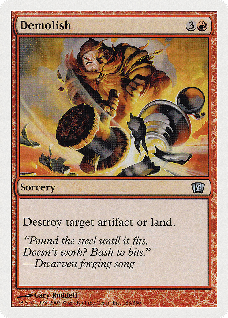 Demolish (8ED-183) [8th Edition] MTG Single Wizards of the Coast