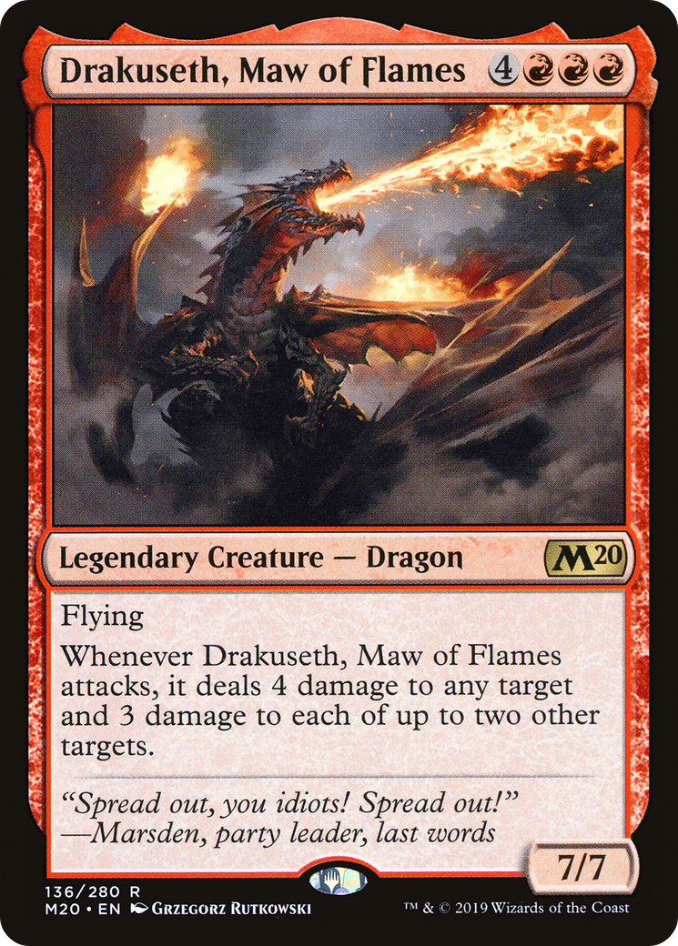 Drakuseth, Maw of Flames (M20-136) [Core Set 2020] MTG Single Wizards of the Coast
