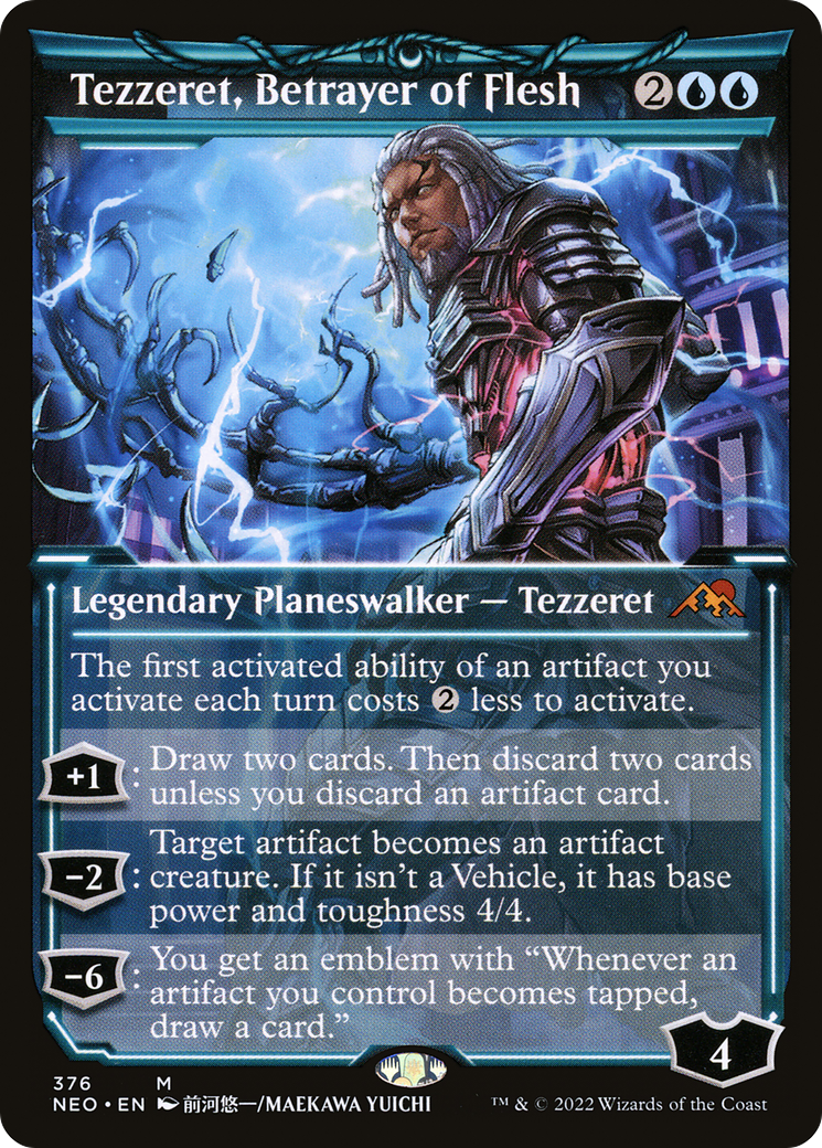 Tezzeret, Betrayer of Flesh (NEO-376) [Kamigawa: Neon Dynasty] (Showcase) Foil MTG Single Wizards of the Coast