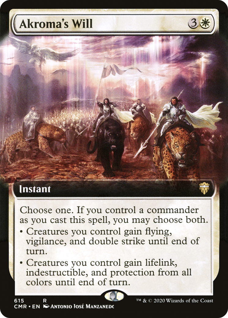 Akroma's Will (CMR-615) [Commander Legends] (Extended Art) MTG Single Wizards of the Coast