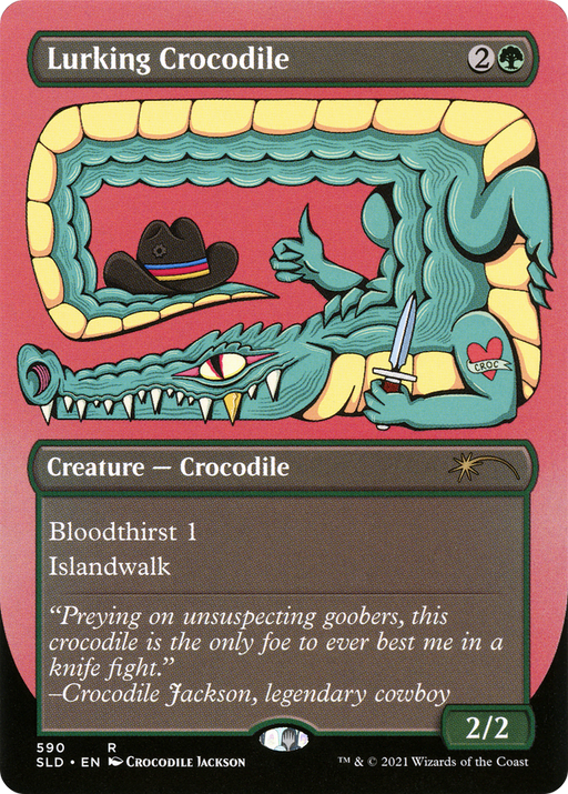 Lurking Crocodile (SLD-590) [Secret Lair] Drop (Borderless) MTG Single Wizards of the Coast