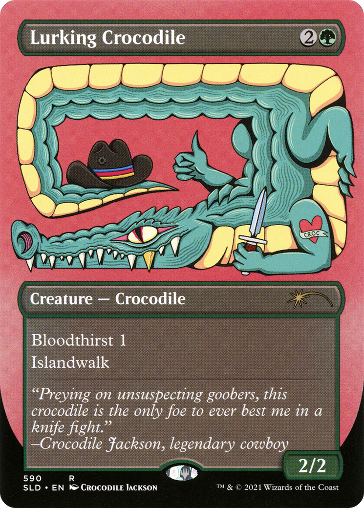 Lurking Crocodile (SLD-590) [Secret Lair] Drop (Borderless) MTG Single Wizards of the Coast