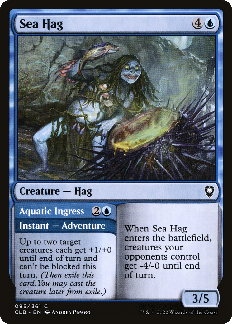 Sea Hag // Aquatic Ingress (CLB-095) [Commander Legends: Battle for Baldur's Gate] Foil MTG Single Wizards of the Coast