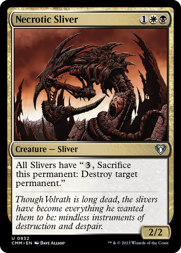 Necrotic Sliver (CMM-932) [Commander Masters] MTG Single Wizards of the Coast