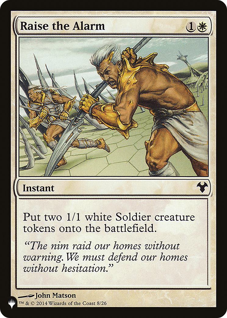 Raise the Alarm (LIST-MD1-8) [Mystery Booster] The List MTG Single Wizards of the Coast