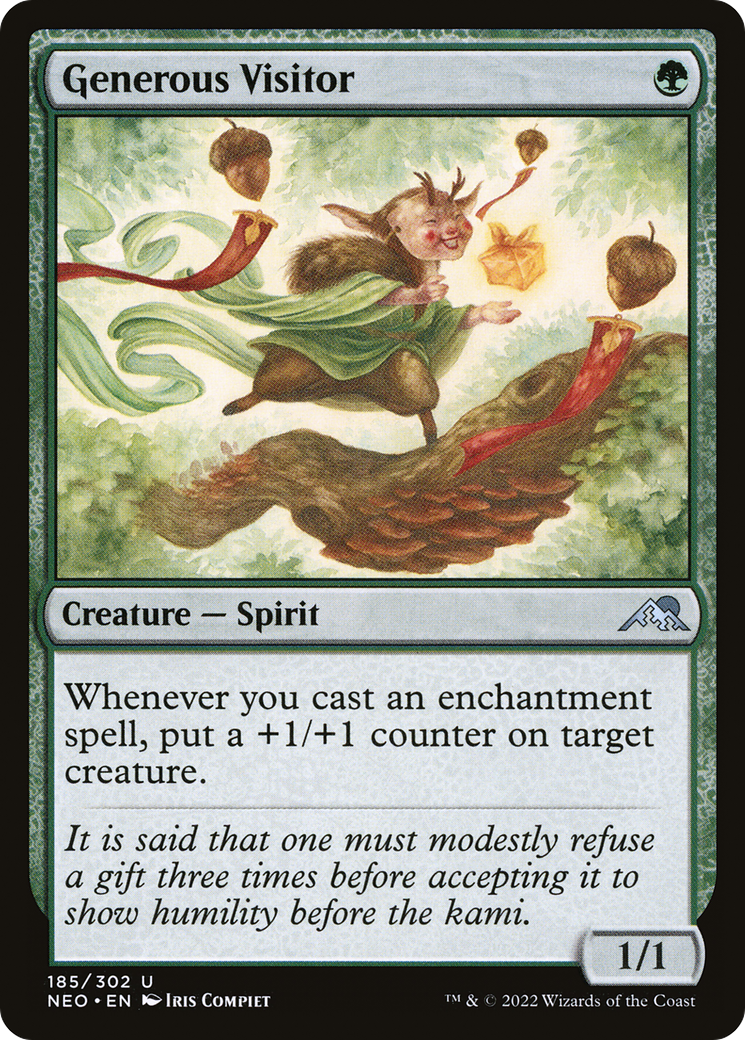 Generous Visitor (NEO-185) [Kamigawa: Neon Dynasty] MTG Single Wizards of the Coast