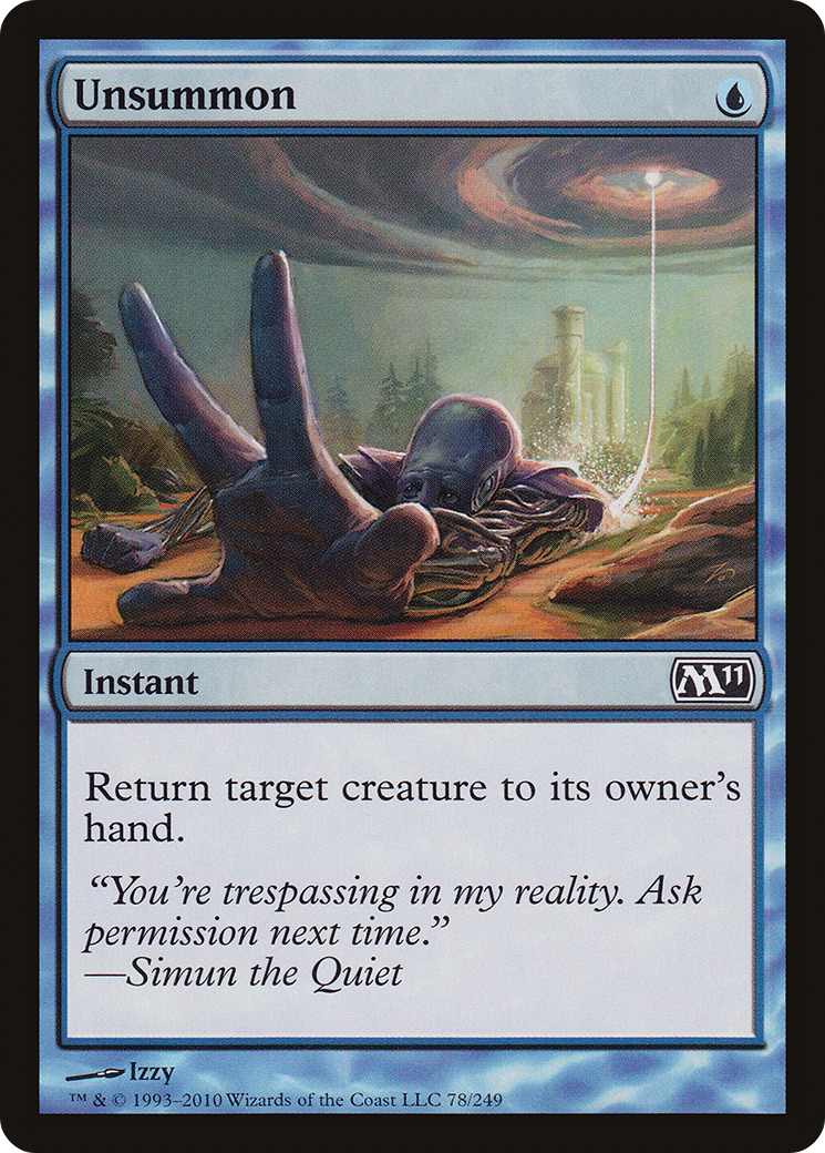 Unsummon (M11-078) [Magic 2011] MTG Single Wizards of the Coast
