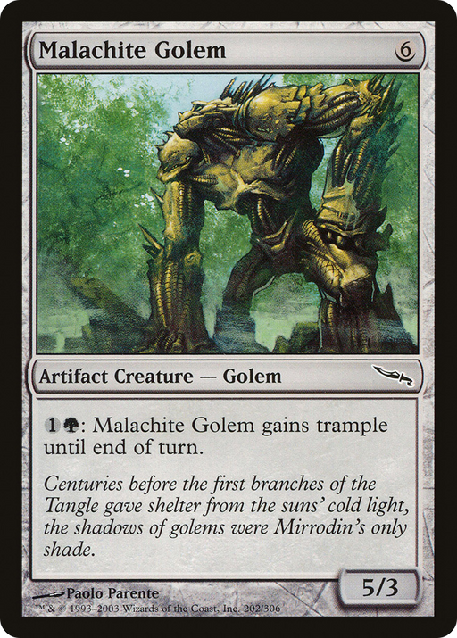 Malachite Golem (MRD-202) [Mirrodin] MTG Single Wizards of the Coast
