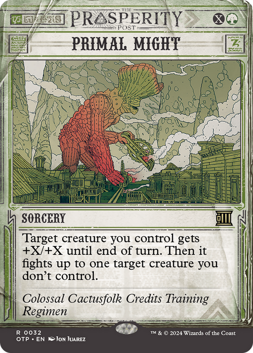 Primal Might (OTP-032) [Breaking News] (Showcase) (Borderless) Foil MTG Single Wizards of the Coast