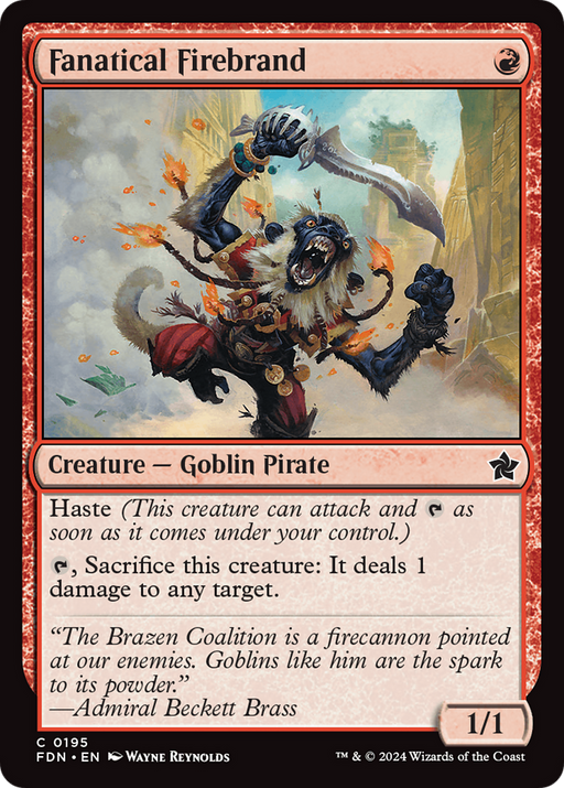 Fanatical Firebrand (FDN-195) [Foundations] MTG Single Wizards of the Coast