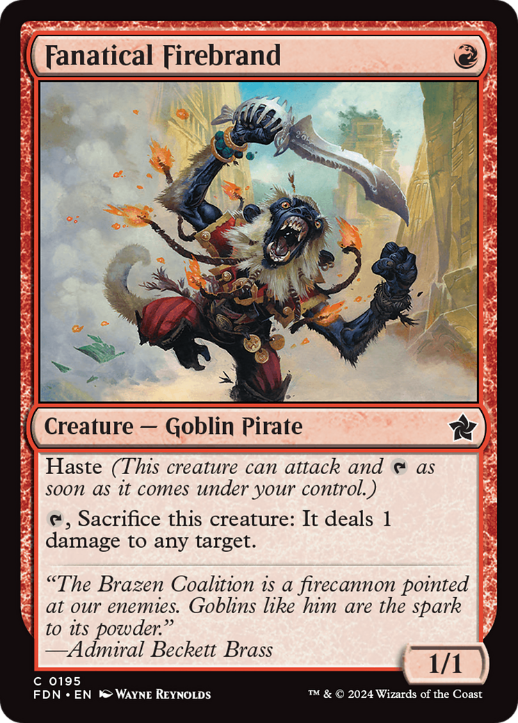 Fanatical Firebrand (FDN-195) [Foundations] Foil MTG Single Wizards of the Coast