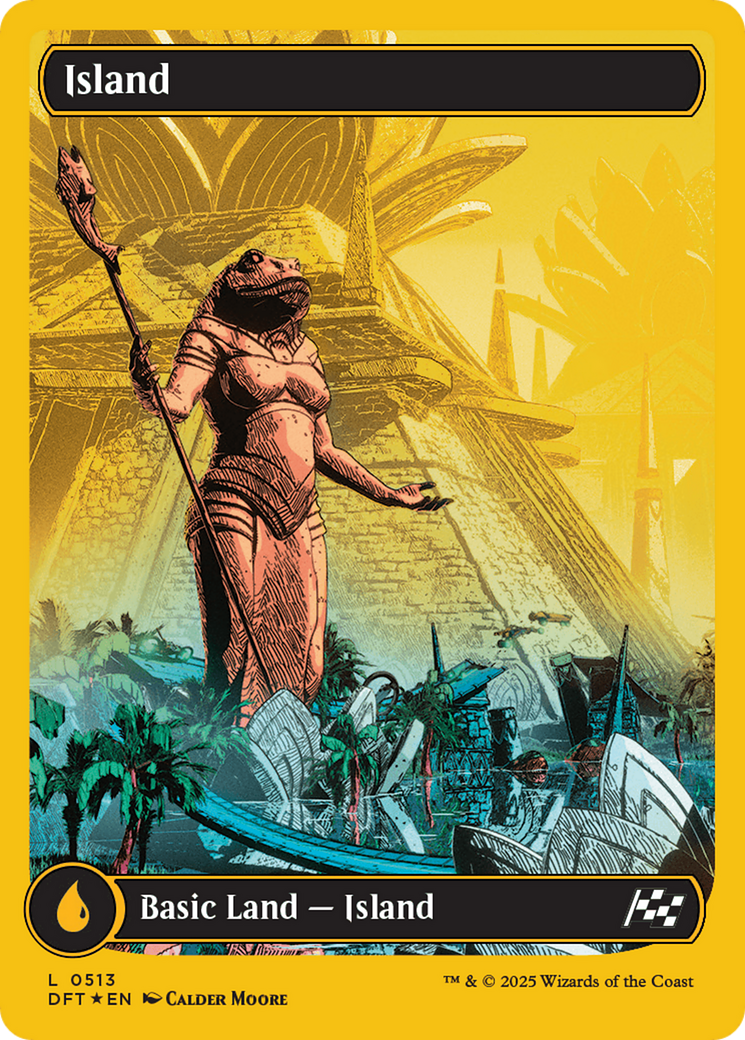 Island (0513) (First-Place Foil) (DFT-513) [Aetherdrift] (Full Art) Foil MTG Single Wizards of the Coast