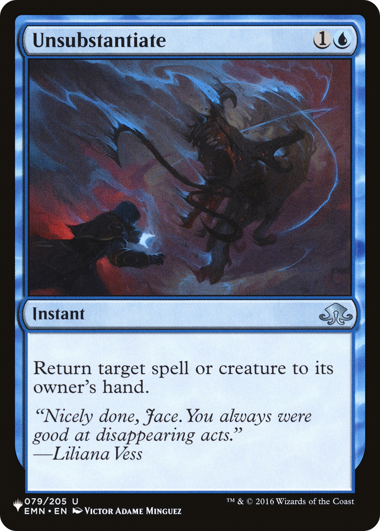 Unsubstantiate (LIST-EMN-79) [Mystery Booster] The List MTG Single Wizards of the Coast
