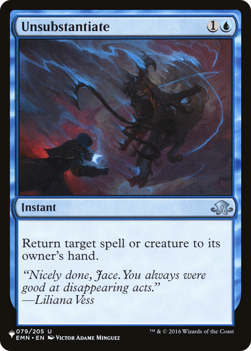Unsubstantiate (LIST-EMN-79) [Mystery Booster] The List MTG Single Wizards of the Coast
