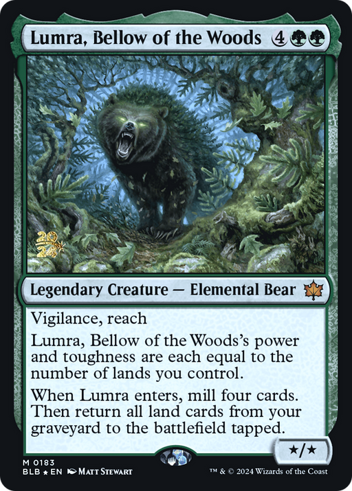 Lumra, Bellow of the Woods (PRE-183) [Bloomburrow Promos] Foil MTG Single Wizards of the Coast