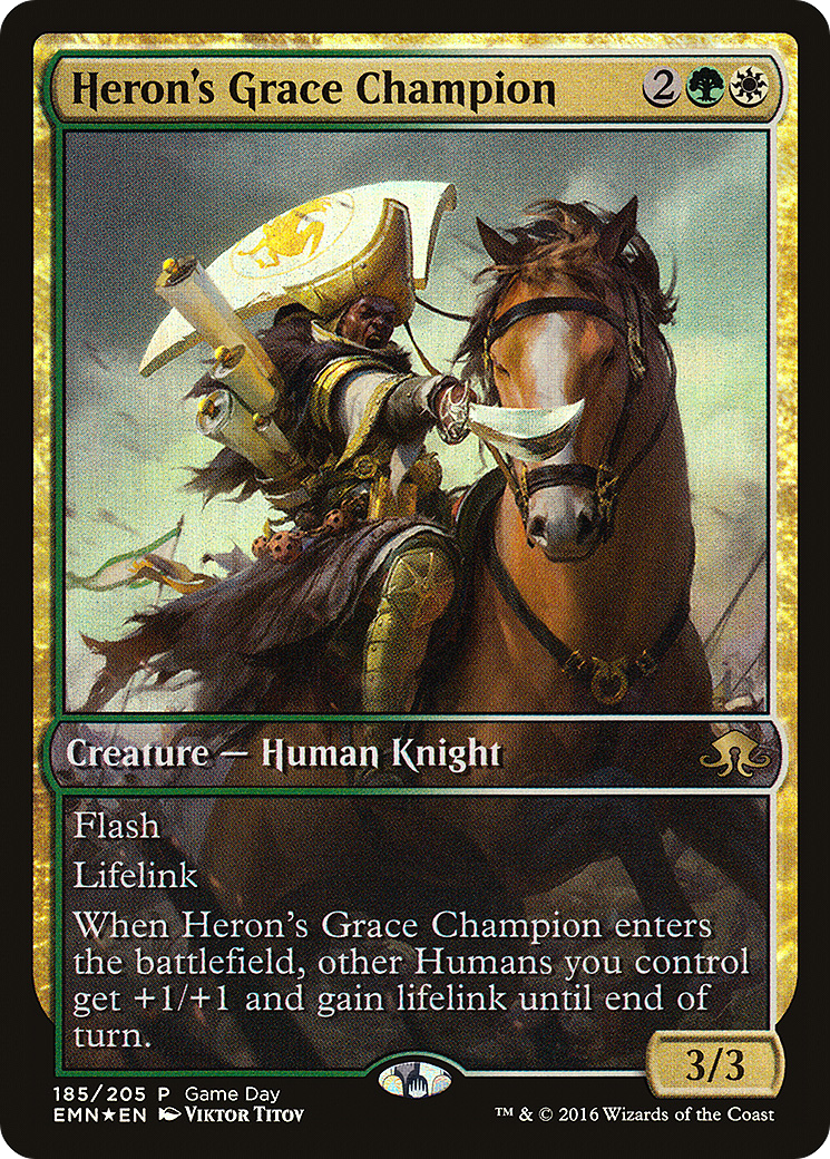 Heron's Grace Champion (GAME-185) [Eldritch Moon Promos] Foil MTG Single Wizards of the Coast